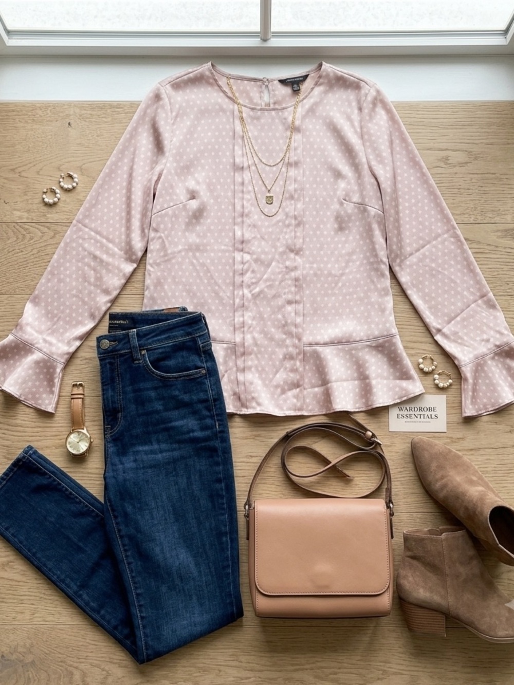 Banana Republic Light Pink Patterned Blouse